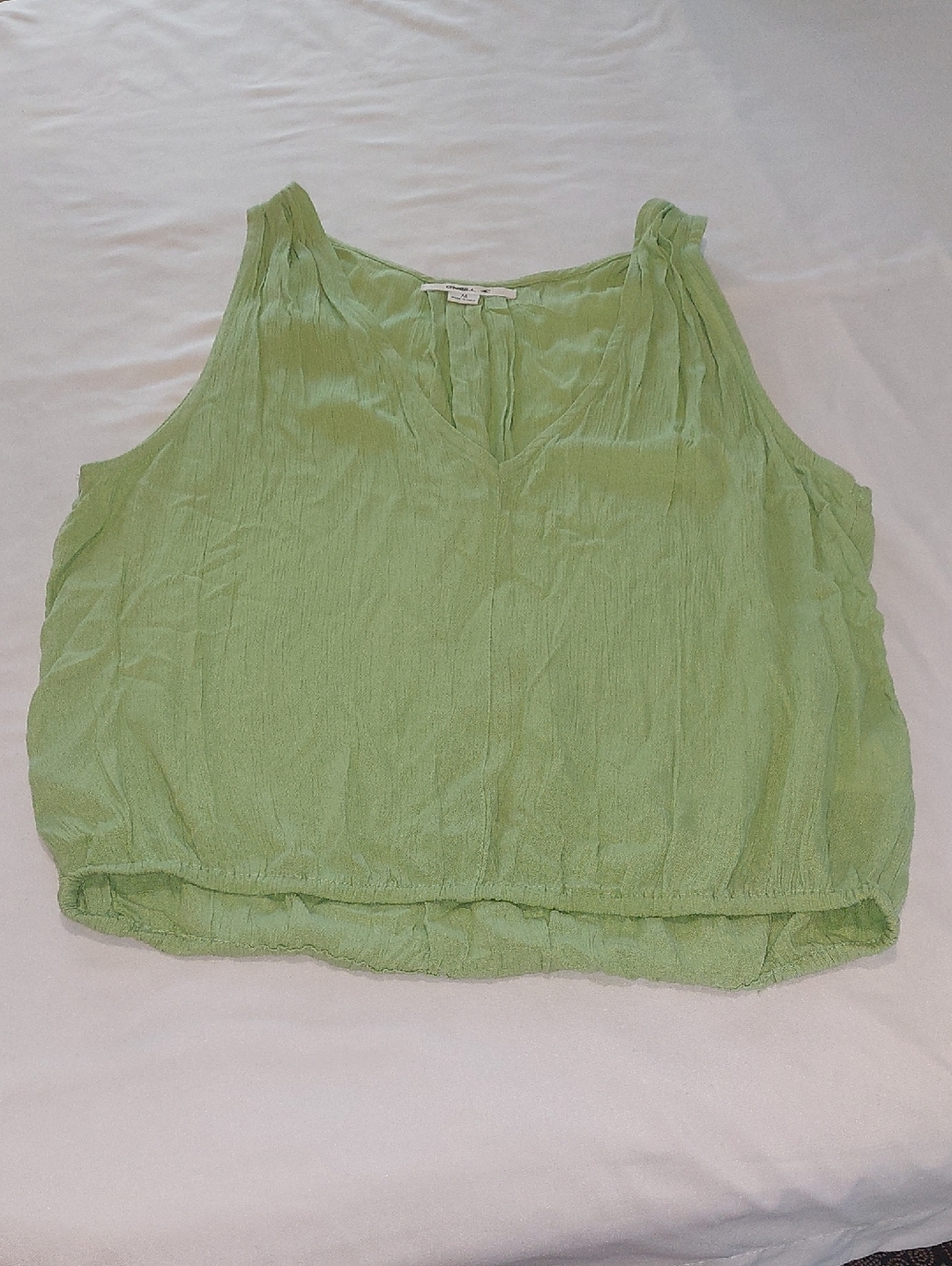 O'Neill Light Green Sleeveless V-Neck . Lightweight Material With Elastic Waist